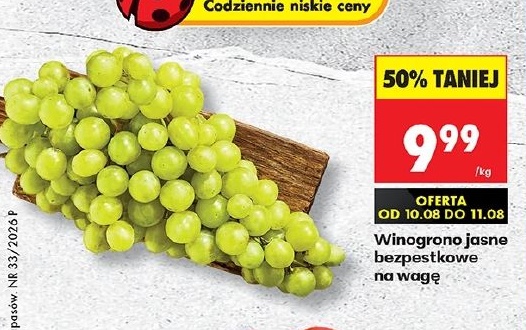 Winogrono jasne bezpestkowe w ofercie sklepu Biedronka