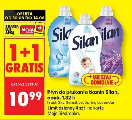 Płyn do płukania tkanin Silan w ofercie sklepu Biedronka