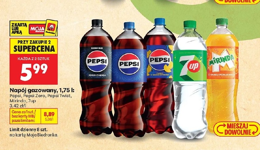 Napój gazowany w ofercie sklepu Biedronka