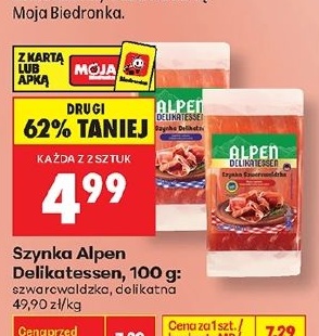 Szynka Alpen Delikatessen w ofercie sklepu Biedronka