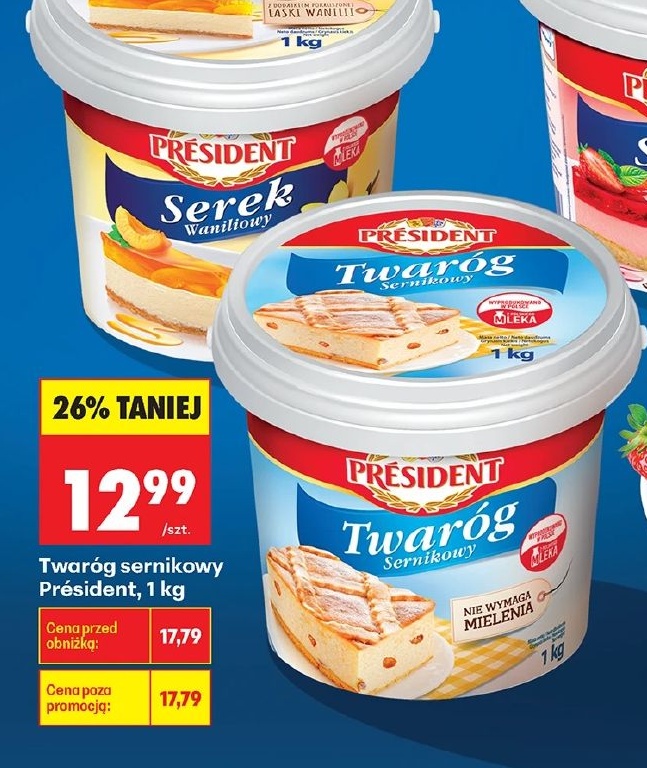 Twaróg sernikowy Président w ofercie sklepu Biedronka