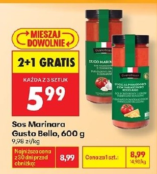 Sos Marinara Gusto Bello w ofercie sklepu Biedronka
