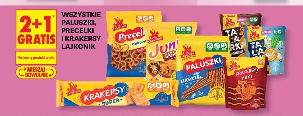 paluszki Lajkonik w ofercie sklepu Biedronka