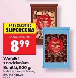 Wafelki z nadzieniem Bonitki w ofercie sklepu Biedronka