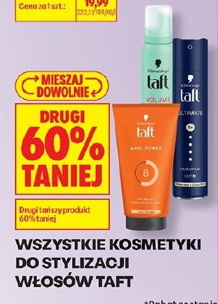 kosmetyk do stylizacji włosów Taft w ofercie sklepu Biedronka