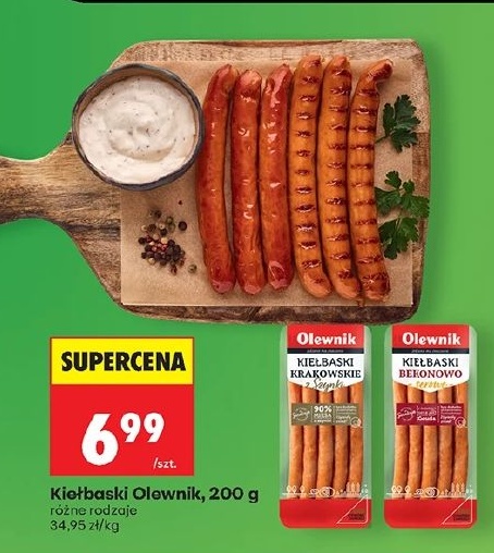 Kiełbaski Olewnik w ofercie sklepu Biedronka