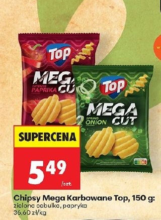 Chipsy Mega Karbowane Top w ofercie sklepu Biedronka