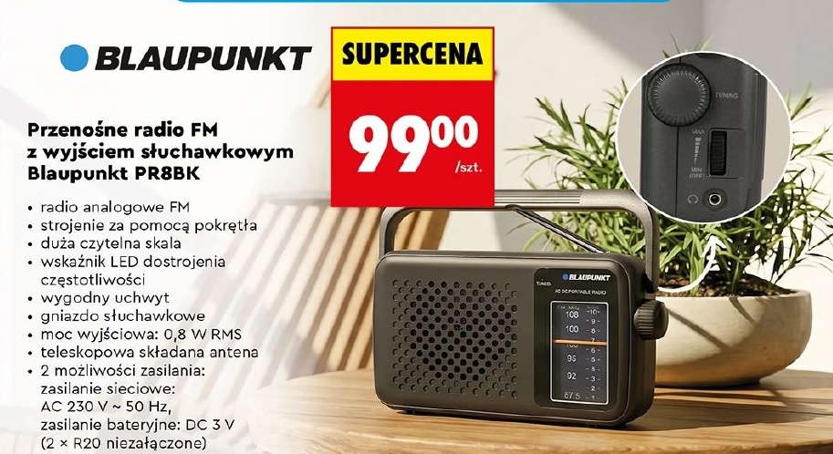 Przenośne radio FM Blaupunkt PR8BK w ofercie sklepu Biedronka