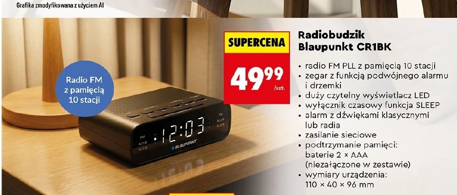 Radiobudzik Blaupunkt CR1BK w ofercie sklepu Biedronka