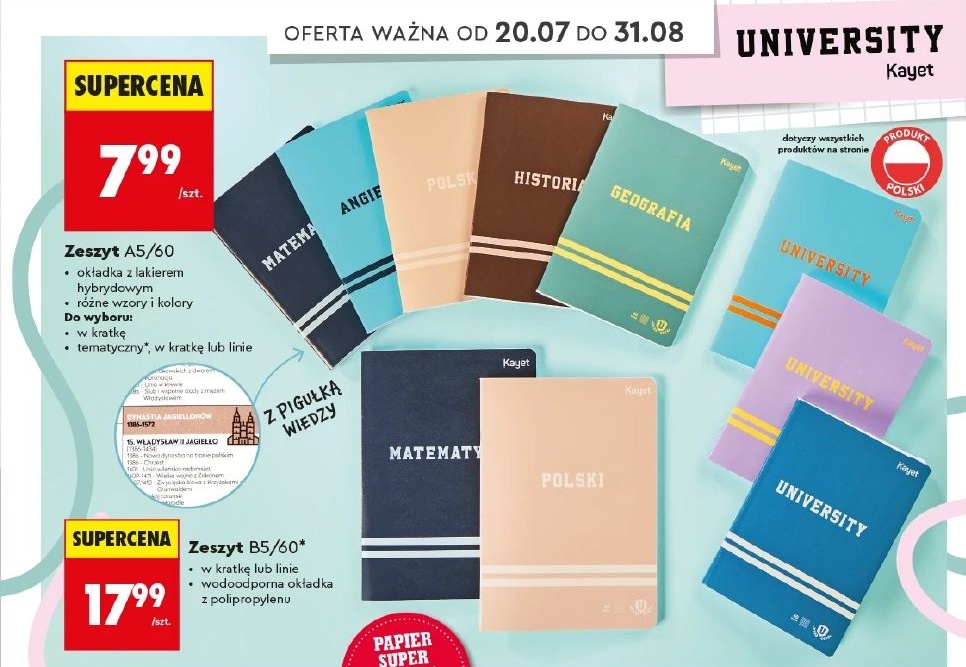 Zeszyt A5 w ofercie sklepu Biedronka