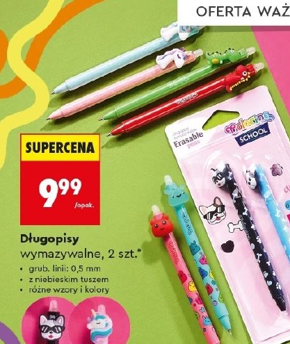 Długopisy wymazywalne w ofercie sklepu Biedronka