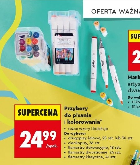 Przybory do pisania i kolorowania w ofercie sklepu Biedronka