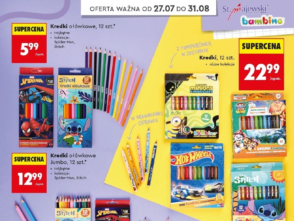 Kredki ołówkowe w ofercie sklepu Biedronka