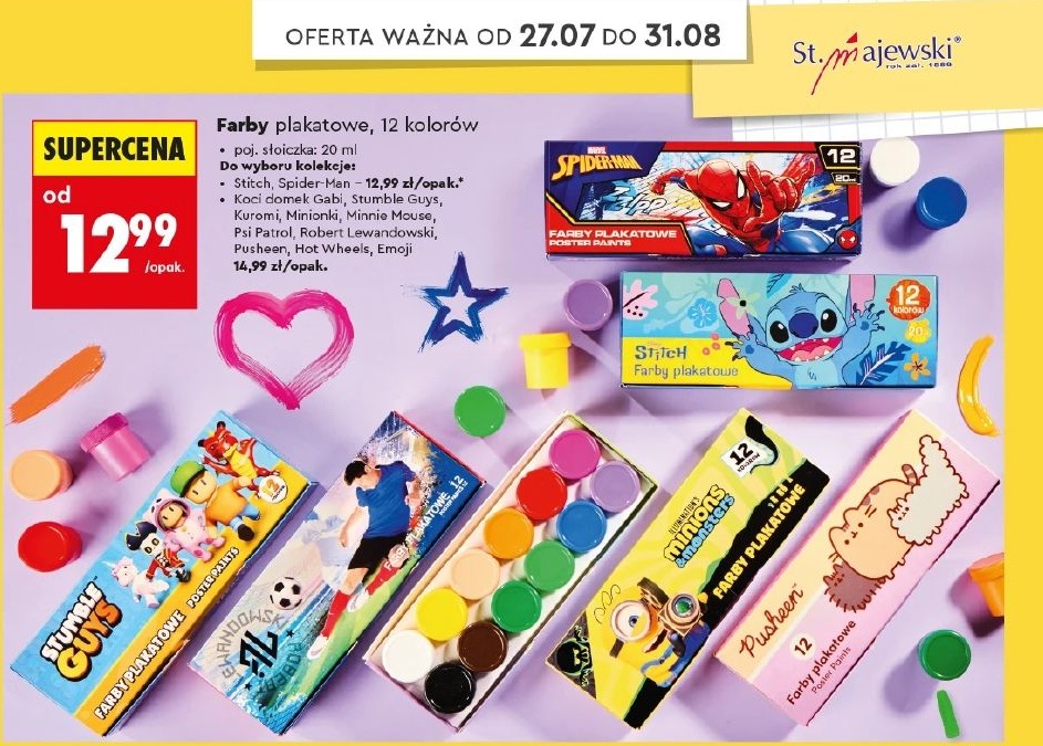 Farby plakatowe w ofercie sklepu Biedronka