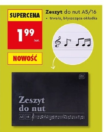 Zeszyt do nut w ofercie sklepu Biedronka