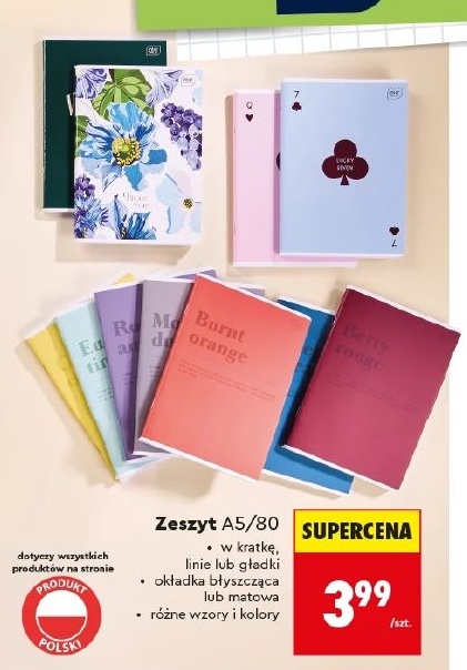 zeszyt w ofercie sklepu Biedronka
