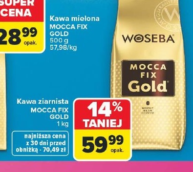 Kawa mielona Mocca Fix Gold w ofercie sklepu Carrefour
