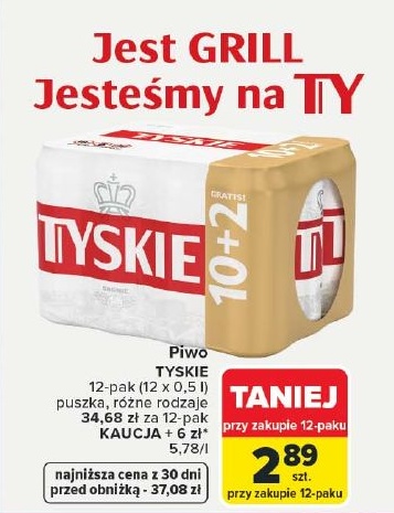 Piwo TYSKIE w ofercie sklepu Carrefour