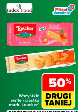 wafle i ciastka Loacker w ofercie sklepu Carrefour