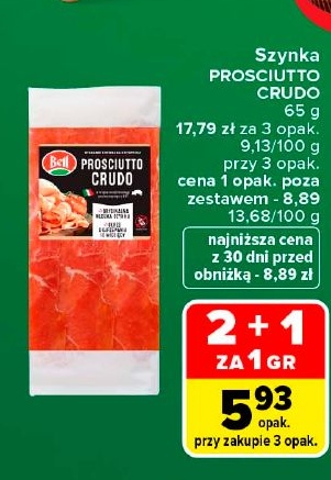 Szynka Prosciutto Crudo w ofercie sklepu Carrefour