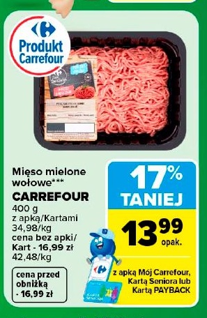 Mięso mielone wołowe w ofercie sklepu Carrefour