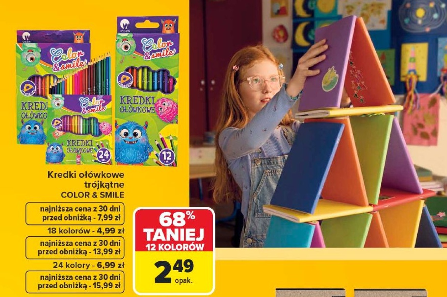 Kredki ołówkowe trójkątne w ofercie sklepu Carrefour