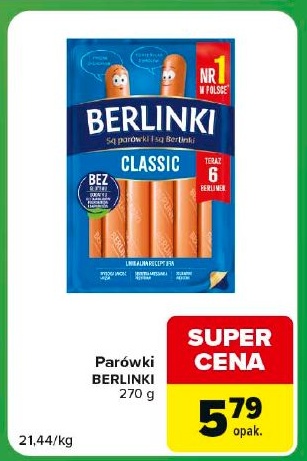 Parówki Berlinki w ofercie sklepu Carrefour Express