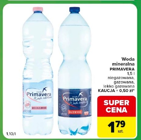 Woda mineralna Primavera w ofercie sklepu Carrefour Express
