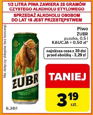 Piwo Żubr w ofercie sklepu Carrefour Express