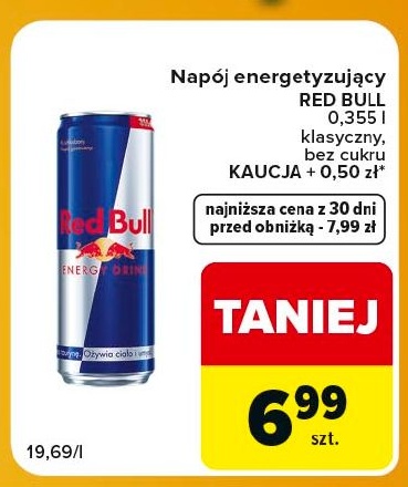 Napój energetyzujący Red Bull w ofercie sklepu Carrefour Express