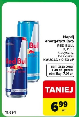 Napój energetyzujący Red Bull w ofercie sklepu Carrefour Express