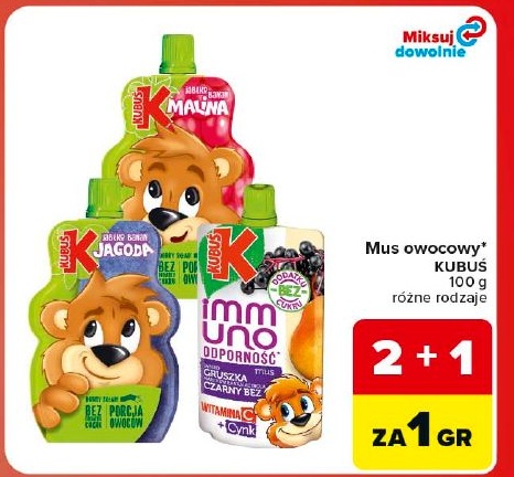 Mus owocowy KUBUŚ w ofercie sklepu Carrefour Market