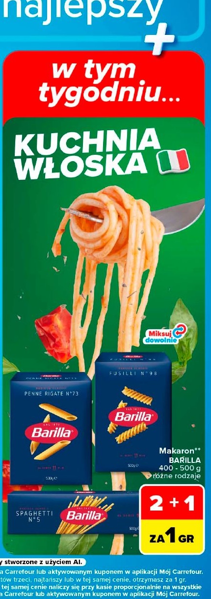 Makaron Barilla w ofercie sklepu Carrefour Market
