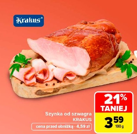 Szynka od Szwagra Krakus w ofercie sklepu Carrefour Market