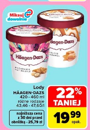 Lody Häagen Dazs w ofercie sklepu Carrefour Market