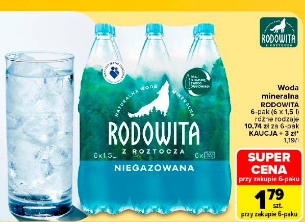Woda mineralna Rodowita w ofercie sklepu Carrefour Market