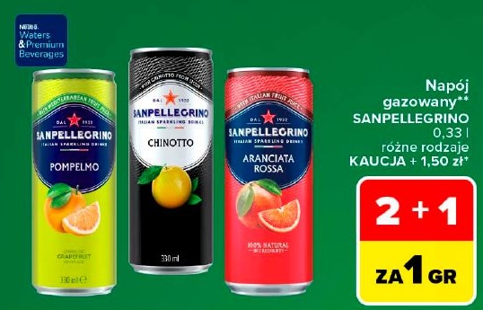 Napój gazowany SanPellegrino w ofercie sklepu Carrefour Market