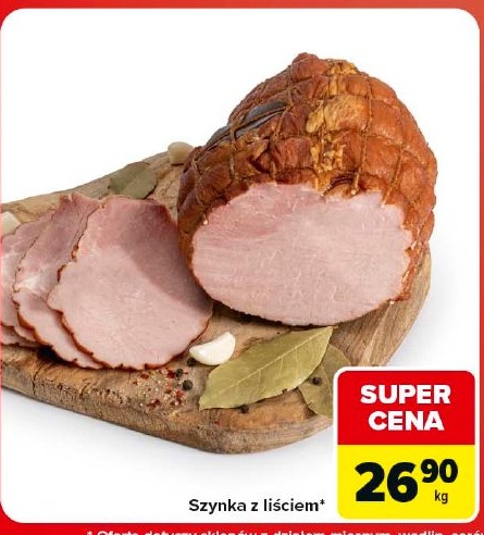 Szynka z liściem w ofercie sklepu Carrefour Market