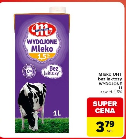 Mleko 1,5% w ofercie sklepu Carrefour Market
