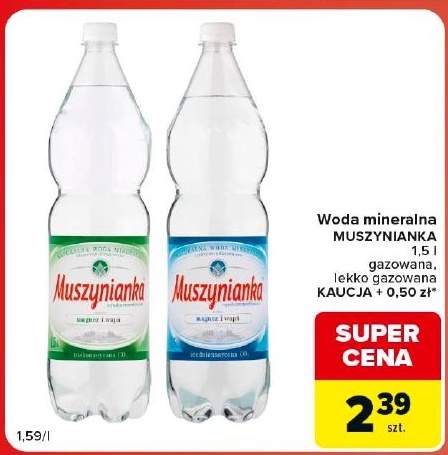 Woda mineralna Muszynianka w ofercie sklepu Carrefour Market