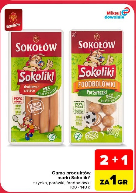 parówki Sokoliki w ofercie sklepu Carrefour Market