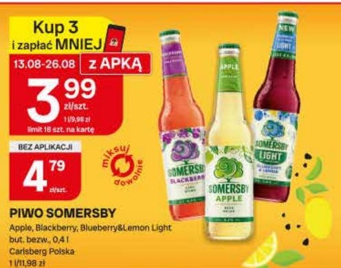 Piwo Somersby w ofercie sklepu Chorten