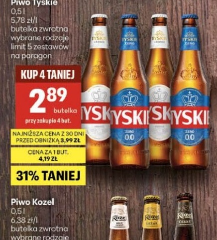 Piwo TYSKIE w ofercie sklepu Delikatesy Centrum