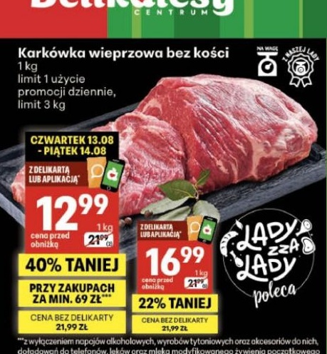 Karkówka wieprzowa bez kości w ofercie sklepu Delikatesy Centrum