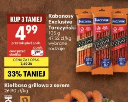 Kabanosy Exclusive Tarczyński w ofercie sklepu Delikatesy Centrum