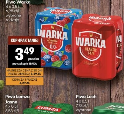 Piwo Warka w ofercie sklepu Delikatesy Centrum