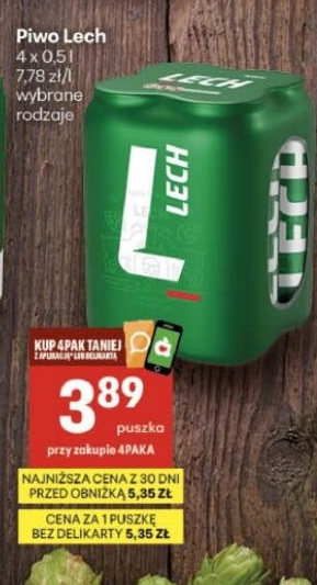 Piwo Lech w ofercie sklepu Delikatesy Centrum