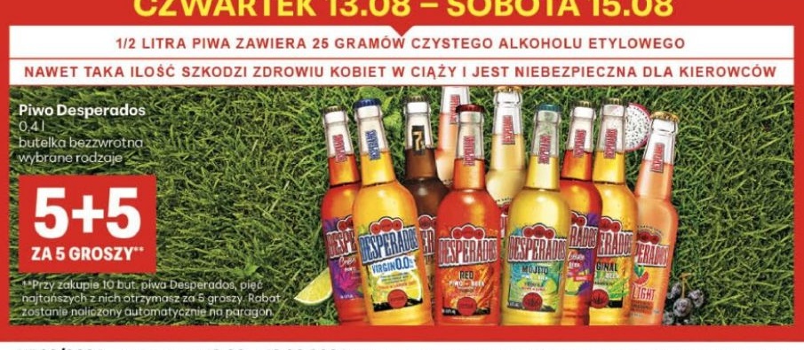 Piwo Desperados w ofercie sklepu Delikatesy Centrum