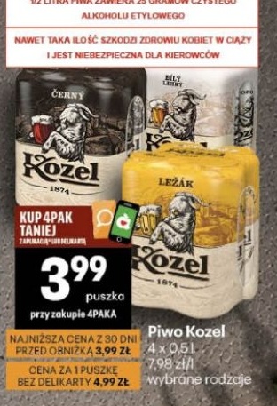 Piwo Kozel w ofercie sklepu Delikatesy Centrum