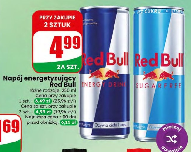 Napój energetyzujący Red Bull w ofercie sklepu dino
